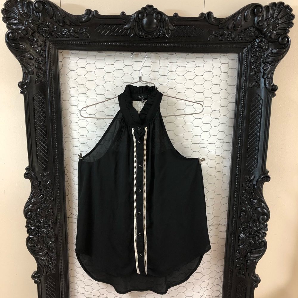 Monteau sheer black racer tank. Medium.